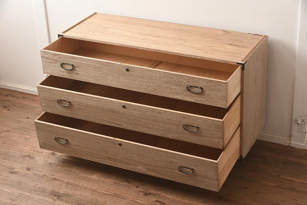 12月で販売終了 最終価格 HR107 レトロ 箪笥【金具】シャビー DBW 棚