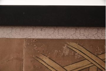 アンティーク建具　大正昭和初期　枠漆　武将　古い趣が魅力の衝立(つい立、パーテーション)(R-042629)