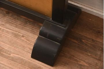 アンティーク建具　大正昭和初期　枠漆　武将　古い趣が魅力の衝立(つい立、パーテーション)(R-042629)