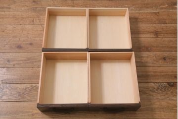 ラフジュ工房オリジナル　古金具リメイク　前板栗材　ヒノキ材　脚付き　サイドチェストにも使える便利な小引き出し(小物収納、サイドチェスト)(R-042636)