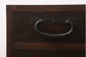 ラフジュ工房オリジナル　古金具リメイク　前板栗材　ヒノキ材　引手が魅力の小引き出し(小物収納)(R-042639)