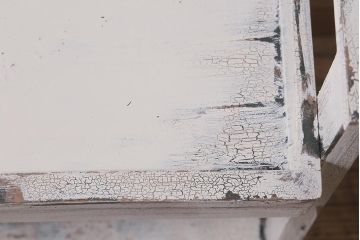 アンティーク家具　昭和初期　ペイント　シャビーシックな佇まいのサイドワゴン(テーブル、サイドテーブル、飾り台、花台)(R-042640)