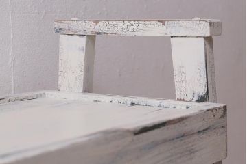 アンティーク家具　昭和初期　ペイント　シャビーシックな佇まいのサイドワゴン(テーブル、サイドテーブル、飾り台、花台)(R-042640)