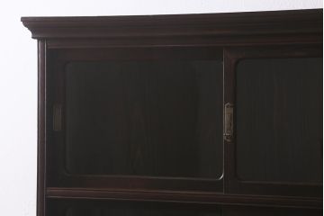 アンティーク家具　和製アンティーク　栗材　大正ロマン　落ち着いた大人の雰囲気漂う重ね戸棚(収納棚、食器棚、本箱)(R-042643)