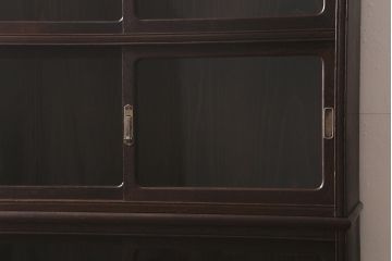 アンティーク家具　和製アンティーク　栗材　大正ロマン　落ち着いた大人の雰囲気漂う重ね戸棚(収納棚、食器棚、本箱)(R-042643)