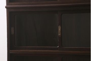 アンティーク家具　和製アンティーク　栗材　大正ロマン　落ち着いた大人の雰囲気漂う重ね戸棚(収納棚、食器棚、本箱)(R-042643)