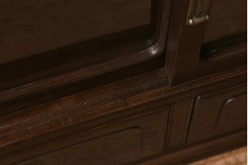 アンティーク家具　和製アンティーク　栗材　大正ロマン　落ち着いた大人の雰囲気漂う重ね戸棚(収納棚、食器棚、本箱)(R-042643)