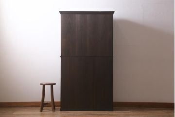 アンティーク家具　和製アンティーク　栗材　大正ロマン　落ち着いた大人の雰囲気漂う重ね戸棚(収納棚、食器棚、本箱)(R-042643)