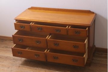 中古　横浜ダニエル(daniel)　アーリーアメリカン　A-104横長整理タンス　エレガントな佇まいが魅力のチェスト(定価約50万円)(引き出し)(R-042647)