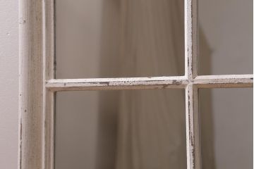 アンティーク雑貨　シャビーなペイントがお洒落な窓風ミラー(ウォールミラー、鏡、ディスプレイ)(R-042648)