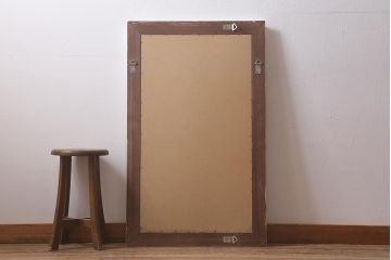 アンティーク雑貨　シャビーなペイントがお洒落な窓風ミラー(ウォールミラー、鏡、ディスプレイ)(R-042648)