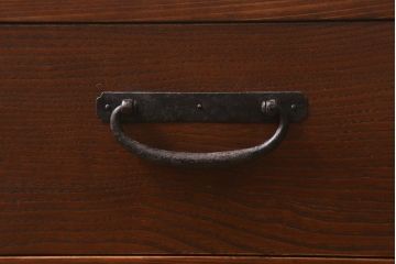 ラフジュ工房オリジナル　古金具リメイク　前板栗材　ヒノキ材　引手が魅力の小引き出し(小物収納)(R-042649)