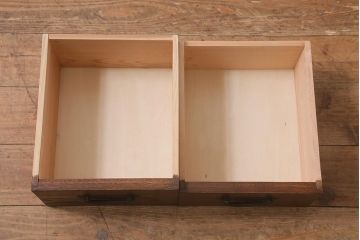ラフジュ工房オリジナル　古金具リメイク　前板栗材　ヒノキ材　引手が魅力の小引き出し(小物収納)(R-042649)