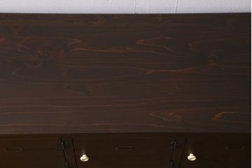 ラフジュ工房オリジナル　3×5マス　古材リメイク　ラワン古材　ネームプレート付きのマス目棚・右開き(収納棚、ロッカー、下駄箱)(R-042652)
