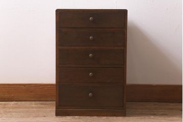 和製アンティーク　昭和初期　くすんだ取っ手が素敵な小引き出し(卓上収納、小物収納)(R-042653)