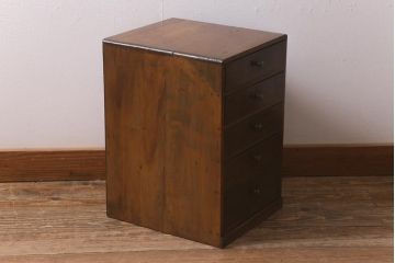 和製アンティーク　昭和初期　くすんだ取っ手が素敵な小引き出し(卓上収納、小物収納)(R-042653)