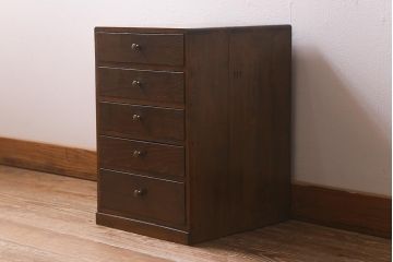 和製アンティーク　昭和初期　くすんだ取っ手が素敵な小引き出し(卓上収納、小物収納)(R-042653)