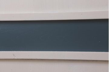 アンティーク建具　明治大正期　ペイント　バイカラーのお洒落な板戸2枚セット(引き戸、建具、帯戸)(R-042654)