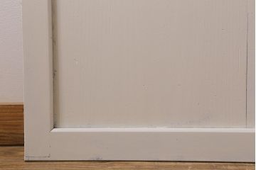 アンティーク建具　明治大正期　ペイント　バイカラーのお洒落な板戸2枚セット(引き戸、建具、帯戸)(R-042654)
