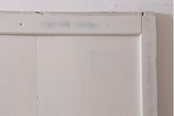 アンティーク建具　明治大正期　ペイント　バイカラーのお洒落な板戸2枚セット(引き戸、建具、帯戸)(R-042654)