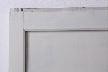 アンティーク建具　明治大正期　ペイント　バイカラーのお洒落な板戸2枚セット(引き戸、建具、帯戸)(R-042654)