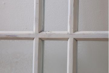 アンティーク建具　昭和初期　結霜ガラス　明るく爽やかな雰囲気のガラス戸2枚セット(引き戸、建具)(R-042655)