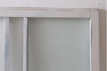 アンティーク建具　昭和初期　結霜ガラス　明るく爽やかな雰囲気のガラス戸2枚セット(引き戸、建具)(R-042655)
