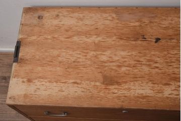 レトロ家具　昭和中期　桐材　引き出し2杯　素朴な佇まいが魅力の衣装箪笥(引き出し、ローチェスト)(R-042656)