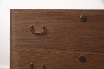 レトロ家具　昭和中期　桐材　引き出し2杯　素朴でシンプルな佇まいが魅力の衣装箪笥(引き出し、ローチェスト)(R-042657)