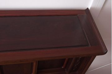 ヴィンテージ家具　紫檀材　品のある佇まいが魅力の飾り棚(茶棚、収納棚、戸棚、ビンテージ)(R-042659)