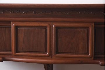 ヴィンテージ家具　紫檀材　品のある佇まいが魅力の飾り棚(茶棚、収納棚、戸棚、ビンテージ)(R-042659)