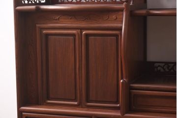 ヴィンテージ家具　紫檀材　品のある佇まいが魅力の飾り棚(茶棚、収納棚、戸棚、ビンテージ)(R-042659)