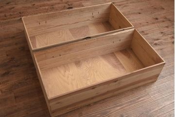 アンティーク家具　大正期　使い込まれた風合いが魅力のシンプルな衣装箪笥(引き出し、ローボード)(R-042660)