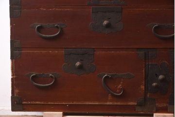 アンティーク家具　明治期　ヒノキ材　和の風情漂う重ねタンス(衣装箪笥、引き出し)(R-042661)