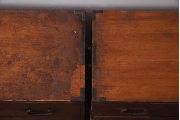 アンティーク家具　明治期　ヒノキ材　和の風情漂う重ねタンス(衣装箪笥、引き出し)(R-042661)