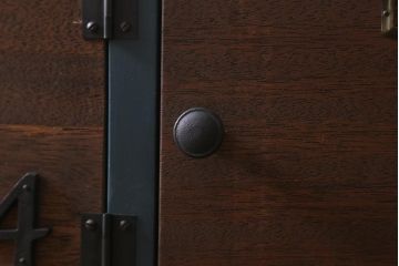 ラフジュ工房オリジナル　3×5マス　古材リメイク　ヒノキ無垢材・ラワン古材　ビンテージ風のペイントマス目棚・右開き(収納棚、ロッカー、下駄箱)(R-042666)