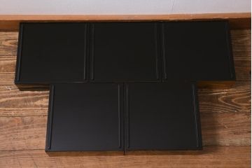 アンティーク雑貨　明治期　金彩鶴蒔絵　五ツ組木製重箱(お重、漆器)(R-042667)