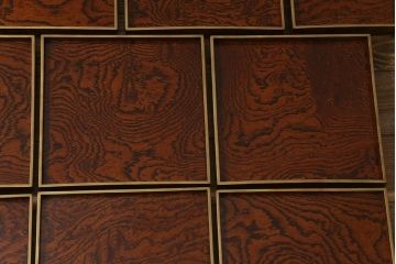 アンティーク雑貨　明治十三年　金縁　欅一枚板　玉杢　お膳10客セット(R-042668)