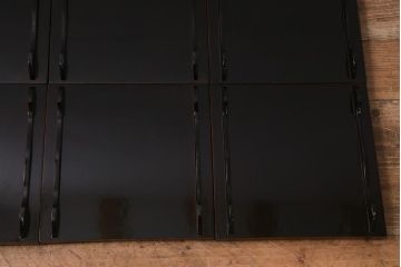 アンティーク雑貨　明治十三年　金縁　欅一枚板　玉杢　お膳10客セット(R-042668)