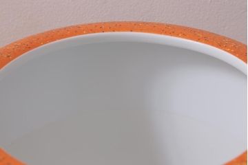 和製アンティーク　オールドノリタケ　日陶(則武)　高級感のある砂地橙色火鉢(瀬戸火鉢、Noritake、noritake、NORITAKE、手あぶり、鉢カバー、傘立て)(R-042669)