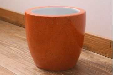 和製アンティーク　オールドノリタケ　日陶(則武)　高級感のある砂地橙色火鉢(瀬戸火鉢、Noritake、noritake、NORITAKE、手あぶり、鉢カバー、傘立て)(R-042670)