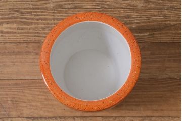 和製アンティーク　オールドノリタケ　日陶(則武)　高級感のある砂地橙色火鉢(瀬戸火鉢、Noritake、noritake、NORITAKE、手あぶり、鉢カバー、傘立て)(R-042670)