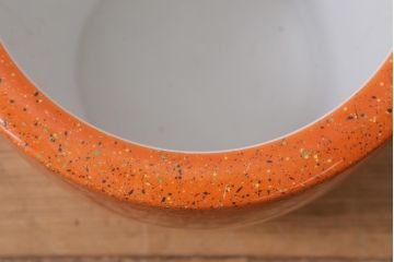 和製アンティーク　オールドノリタケ　日陶(則武)　高級感のある砂地橙色火鉢(瀬戸火鉢、Noritake、noritake、NORITAKE、手あぶり、鉢カバー、傘立て)(R-042670)