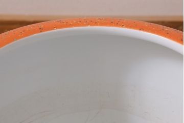 アンティーク雑貨　ノリタケ・則武(日陶)　オールドノリタケ　高級感のある砂地橙色火鉢(手あぶり、鉢カバー、傘立て)(R-042670)
