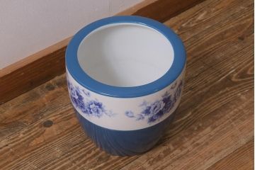 アンティーク雑貨　昭和初期　オールドノリタケ(則武、日陶)　ブルーローズ　火鉢(手あぶり、鉢カバー、傘立て)(R-042672)
