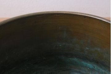 アンティーク雑貨　取っ手がおしゃれな真鍮火鉢一対(手あぶり、金属火鉢)(R-042677)