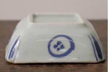 幕末明治期　伊万里焼　染付角皿2枚セット(向付、小鉢、和食器)(R-042682)