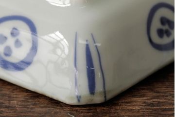 幕末明治期　伊万里焼　染付角皿2枚セット(向付、小鉢、和食器)(R-042682)