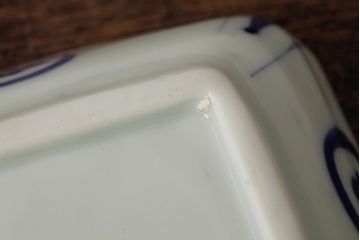 幕末明治期　伊万里焼　染付角皿2枚セット(向付、小鉢、和食器)(R-042683)