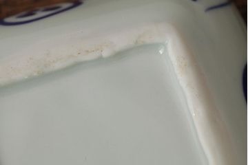 幕末明治期　伊万里焼　染付角皿2枚セット(向付、小鉢、和食器)(R-042685)